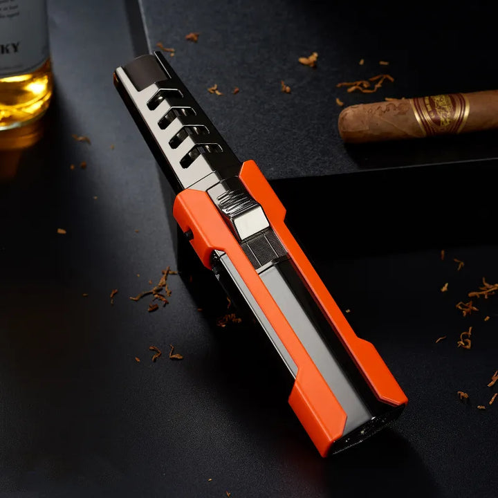 Compact utility jet lighter with adjustable flame, great for crafts, repairs, and emergencies.