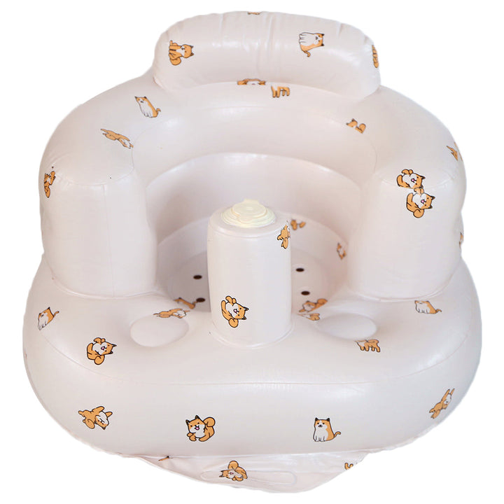 Inflatable baby floor chair for safe bath time, learning to sit and toddler support.