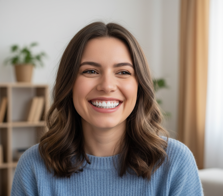 Close-up of Instant Aesthetic Veneers, showcasing their natural look and seamless fit.