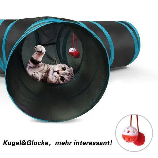 Spacious interactive 3-way pet play tunnel. Foldable design provides a fun hideaway & exercise for all small pets.