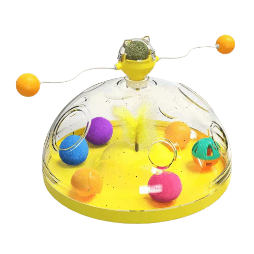 Engaging 5-in-1 puzzle toy for cats. Promotes mental stimulation, reduces boredom, & offers enriching feline fun.