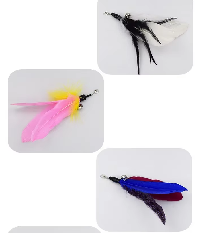 Watch your cat chase and swat at the realistic feathers on this interactive toy.