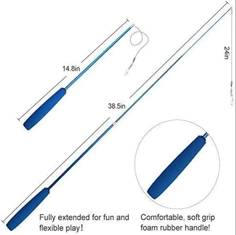 Durable fishing rod cat toy for hours of interactive fun and bonding.