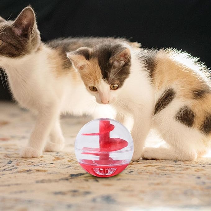 Interactive cat food ball & treat dispenser for indoor cats. Feline enrichment puzzle toy provides mental stimulation.