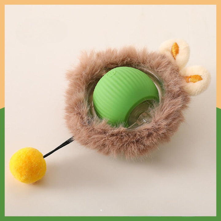 Dynamic tail cat toy ball for interactive pet playtime, promoting exercise & satisfying hunting instinct.
