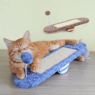 Durable cat rocker and scratching board toy. Essential pet supplies for active cat play & furniture protection.
