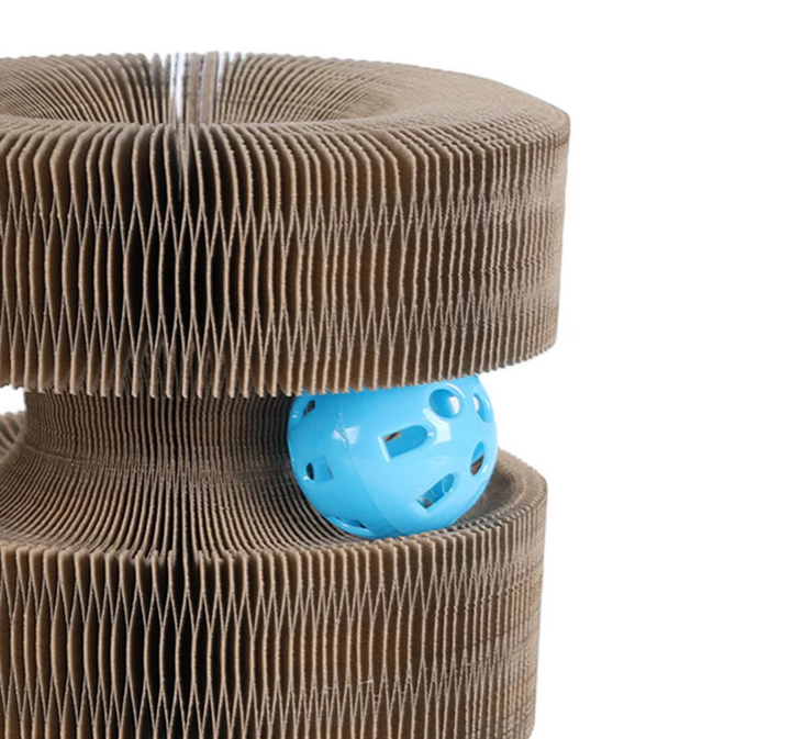 Feline fun guaranteed with this interactive cat scratcher tower and attached ball toy.