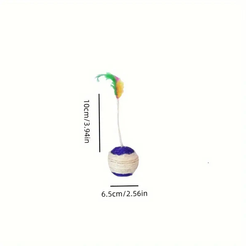 Engaging interactive cat toy ball, perfect for feline exercise, playtime, and mental enrichment with feathers.
