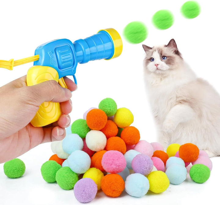 Durable cat toy launcher for interactive fetch play. Keeps cats active & entertained with fun, safe projectiles.