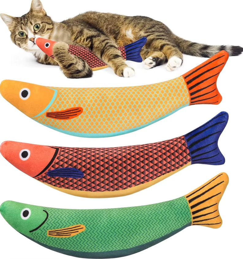Engaging interactive fish cat toy featuring catnip & realistic sound. Promotes pet enrichment & active indoor feline fun.