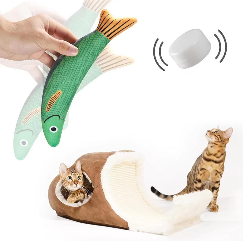 Durable interactive fish cat toy with catnip & sound. Provides endless feline fun & essential pet enrichment for your kitty.