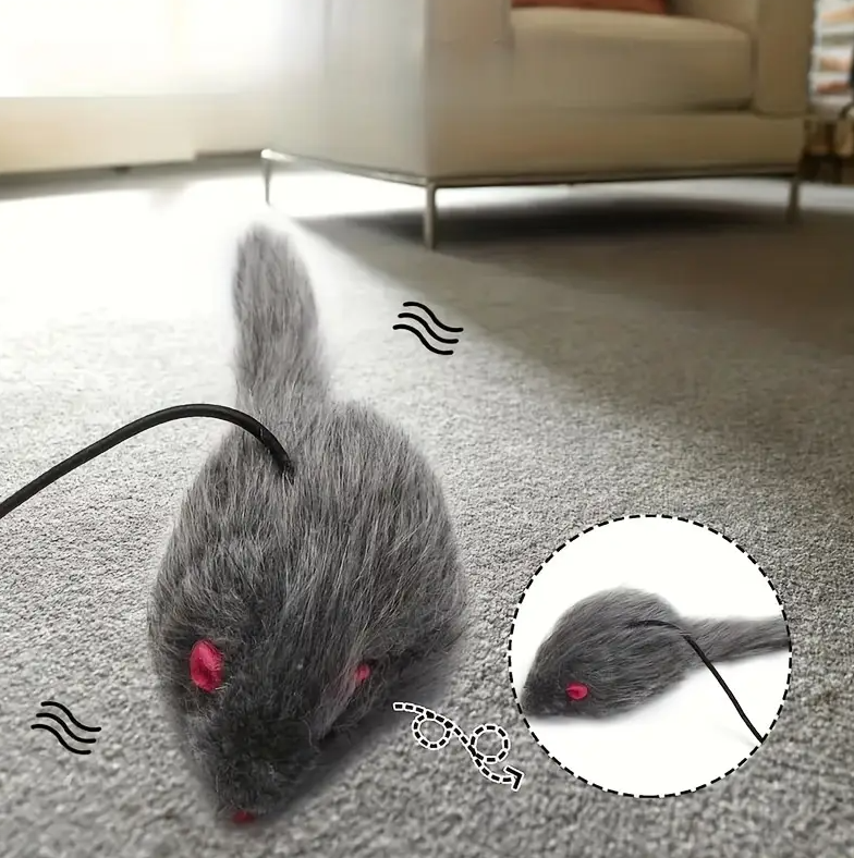 Engaging interactive cat toy: a mouse with string for endless playtime & active feline fun.