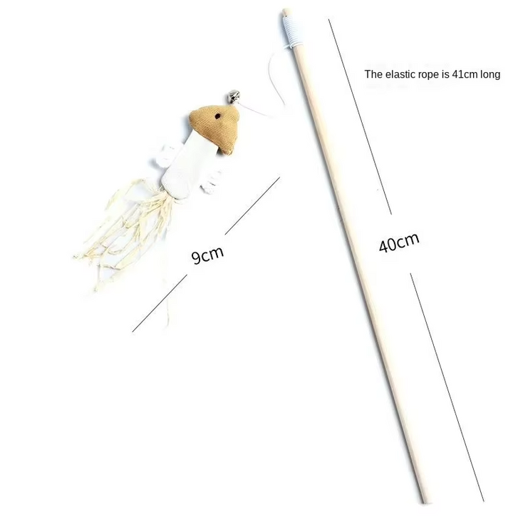 Interactive pet toy set, featuring natural feathers for healthy cat play.