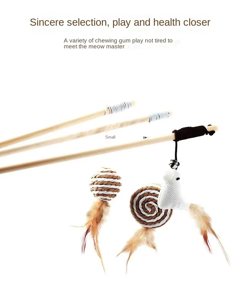 Engaging bell cat toys with real feathers for playful felines.