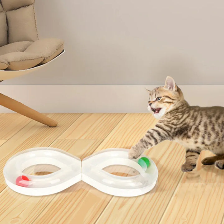 Interactive cat toy with an endless ball track for feline fun & mental stimulation.