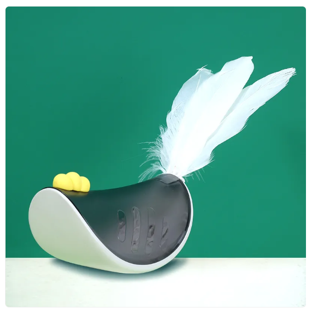 Engaging interactive cat toy featuring a natural feather wand, promoting active play & hunting instincts.