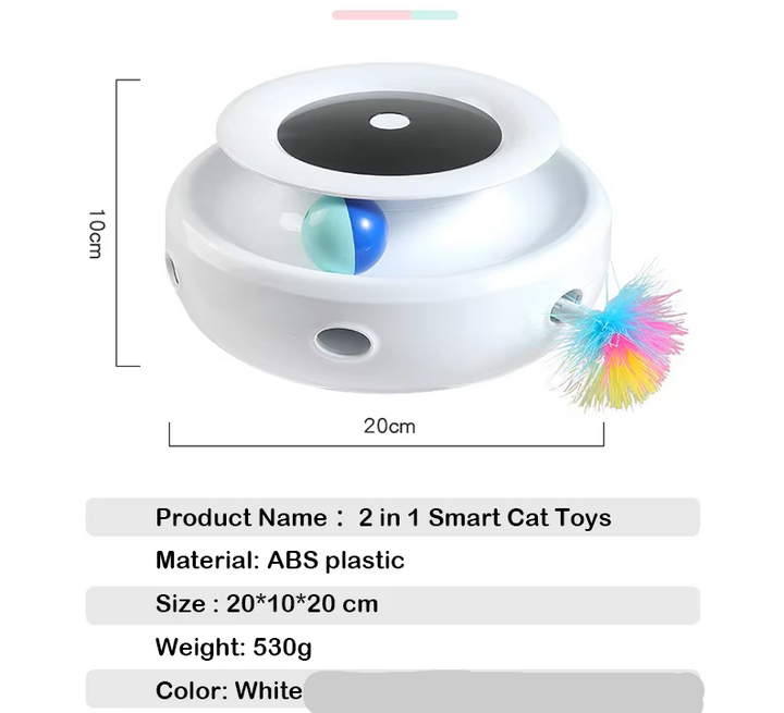LED light cat toy encourages active feline exercise & stimulating play.