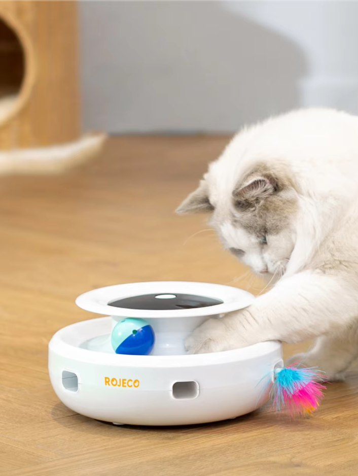 Interactive LED light cat toy for hunting instinct, exercise & pet enrichment.
