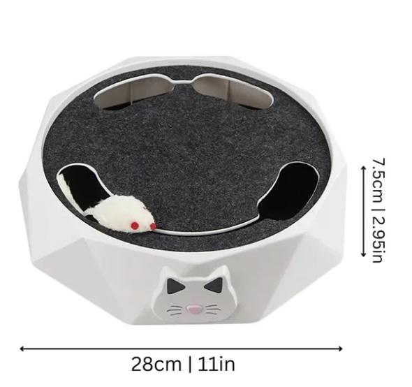 Premium pet supplies: interactive cat toy with a moving mouse for enrichment & endless feline entertainment.