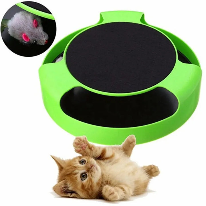 Durable interactive cat toy featuring a moving mouse, perfect for pet play & exercise.