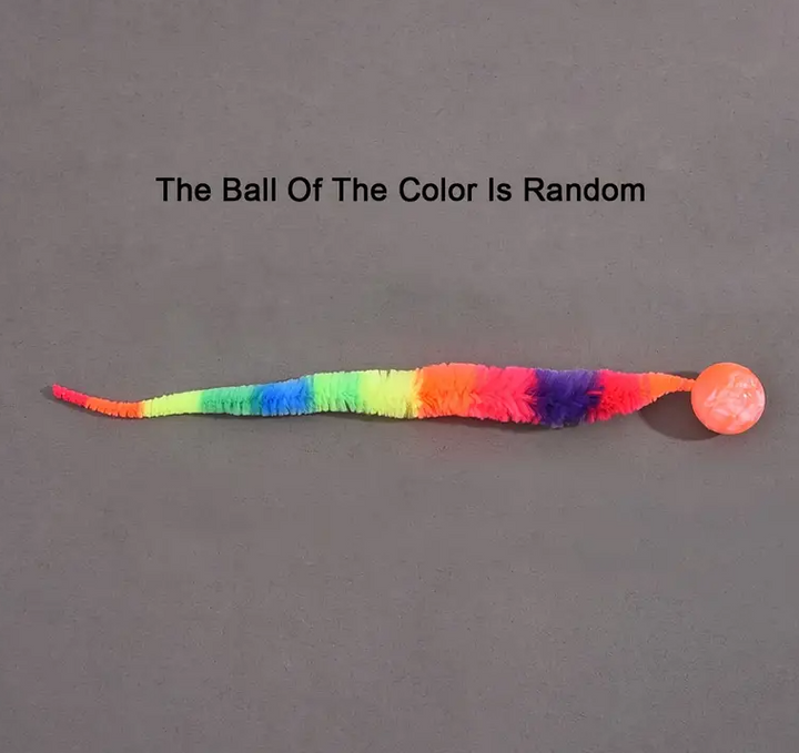 Kitten interactive toy: plush tail & rolling ball. Encourages active feline play & stress relief.