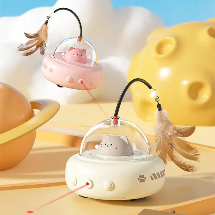 Interactive Cat UFO Laser Toy for endless pet play, stimulating cat exercise & mental stimulation.