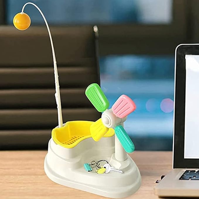Pet enrichment windmill toy promotes cat exercise, mental stimulation & active play.