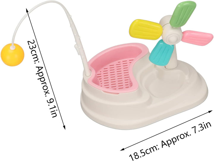 Feline interactive windmill toy; ideal for kitten play, mental & physical activity.