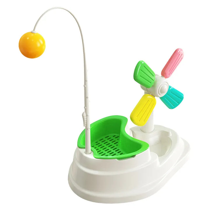 Multifunctional interactive cat windmill for mental stimulation, exercise & feline fun.