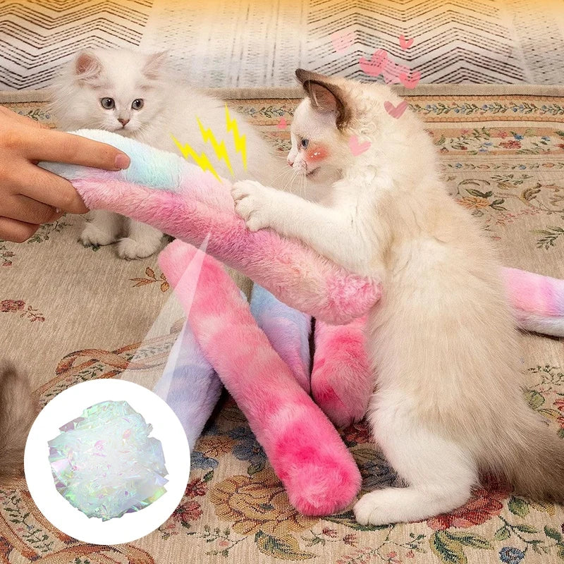 Stress-relieving interactive catnip toy pillow, designed for feline fun, play, & cozy comfort.