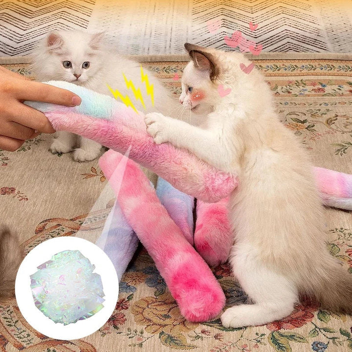 Stress-relieving interactive catnip toy pillow, designed for feline fun, play, & cozy comfort.