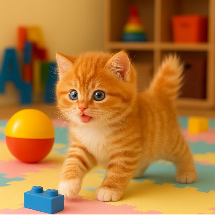 Educational plush cat toy that mimics real cat behavior for imaginative play.