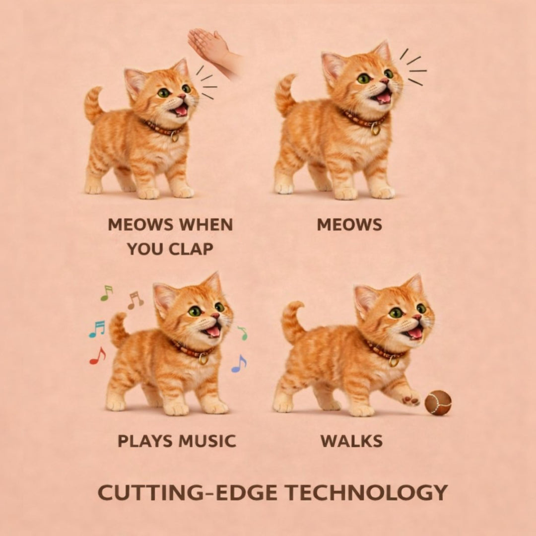 Cute and cuddly interactive cat toy, promoting empathy and fun for kids.