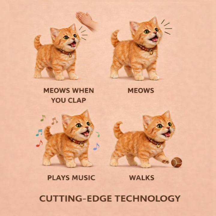 Cute and cuddly interactive cat toy, promoting empathy and fun for kids.