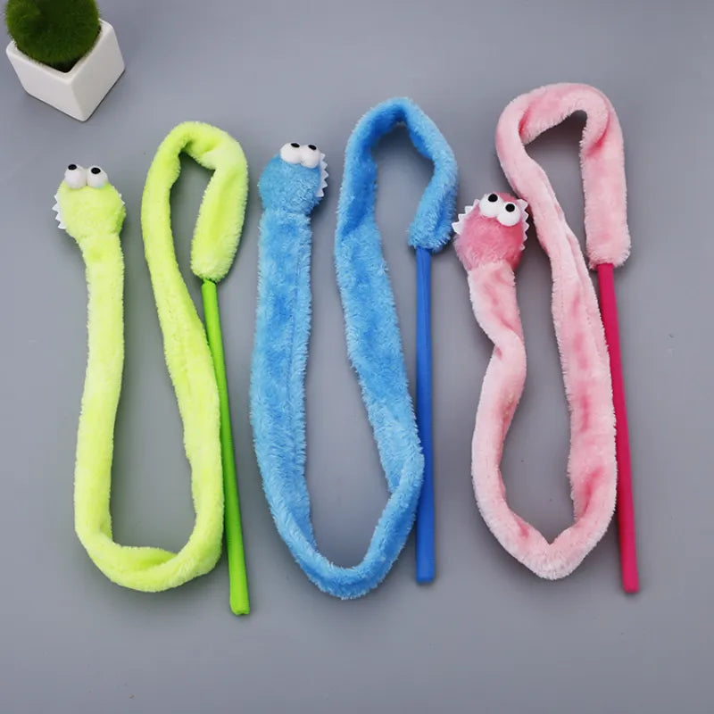 Interactive dangling worm cat toy, perfect for active feline play. Stimulates exercise for kittens and cats.