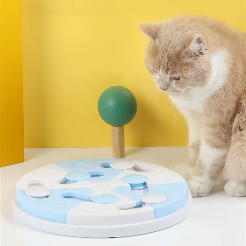 Interactive dog & cat puzzle feeder for mental stimulation & slow eating. Treat dispenser for pet enrichment.