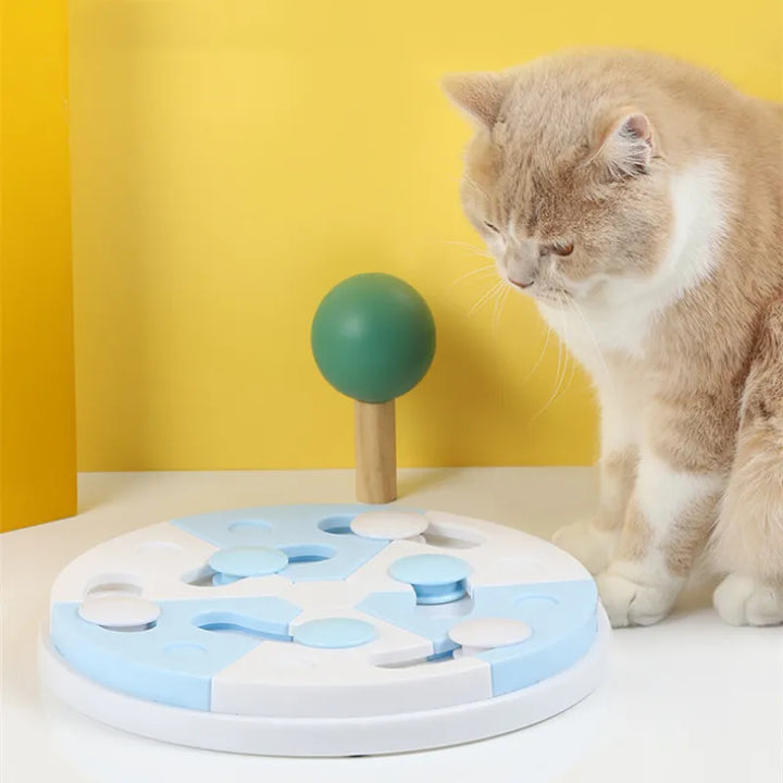 Interactive dog & cat puzzle feeder for mental stimulation & slow eating. Treat dispenser for pet enrichment.