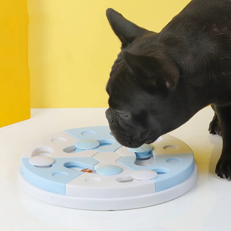 Unisex interactive pet puzzle toy. Engaging treat dispenser for cats & dogs, promoting mental activity.