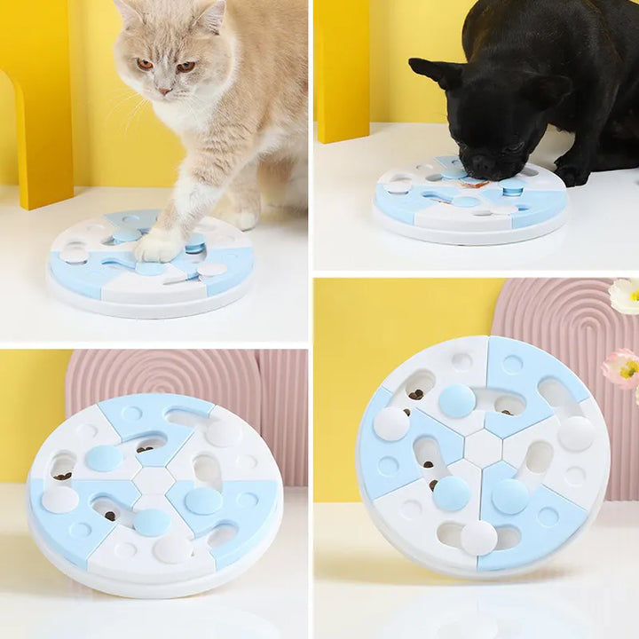 Puzzle feeder for dogs & cats. Promotes mental stimulation, slow eating, and boredom relief for pets.