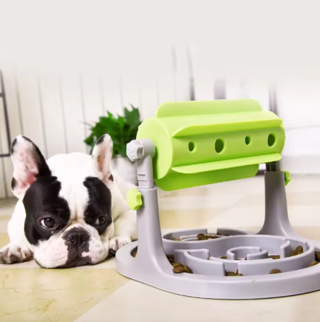 Slow feeder dog bowl for anti-gulping. Interactive pet toy provides mental stimulation & healthy eating.