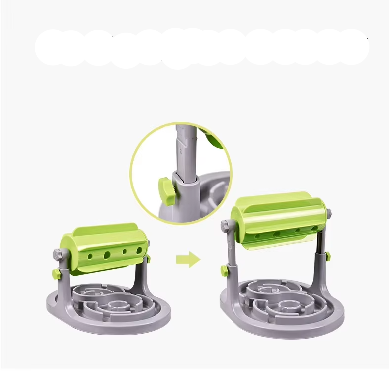 Rotating dog food dispenser for slow feeding. Pet puzzle toy encourages healthy eating & enrichment.