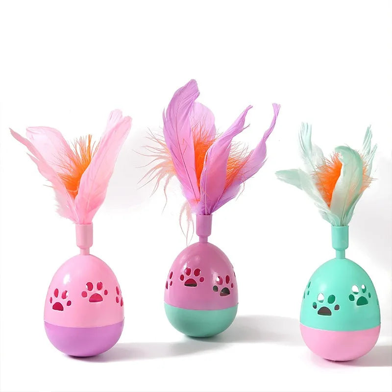 Engage your feline with this interactive feather ball cat toy, perfect for daily exercise.