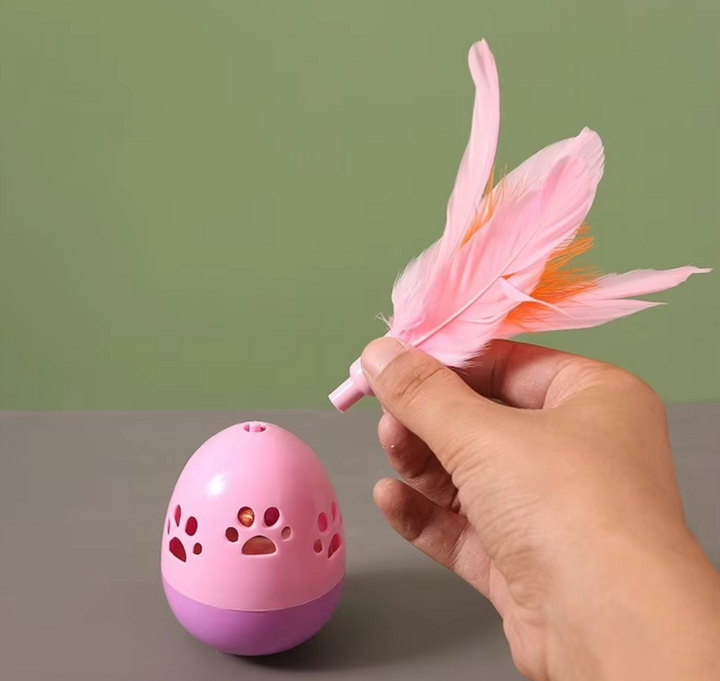 Feather ball cat toy, an interactive and stimulating pet accessory for endless kitten fun.