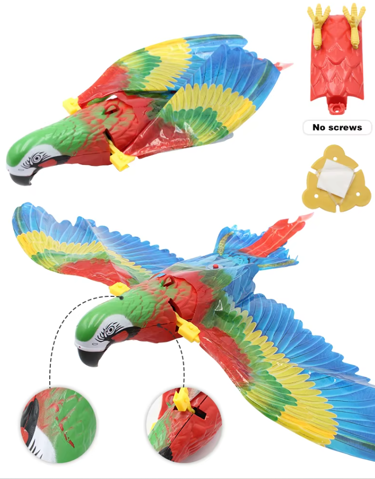 Interactive flying eagle cat toy for indoor felines. Stimulates hunting instincts & provides pet enrichment.