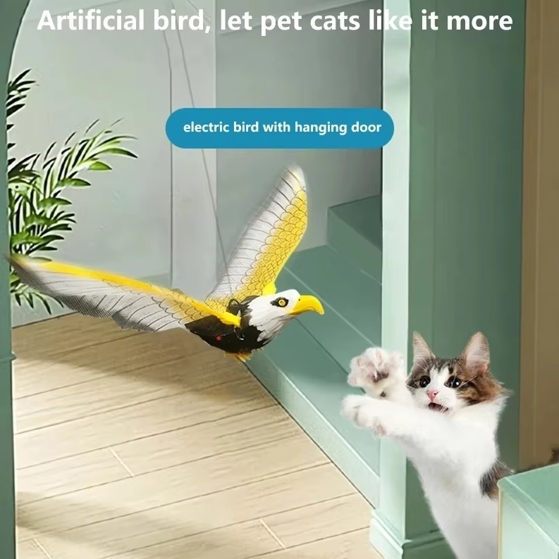 Engaging flying eagle cat toy, designed to stimulate your indoor cat's natural hunting instincts and play.