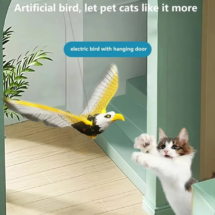 Engaging flying eagle cat toy, designed to stimulate your indoor cat's natural hunting instincts and play.