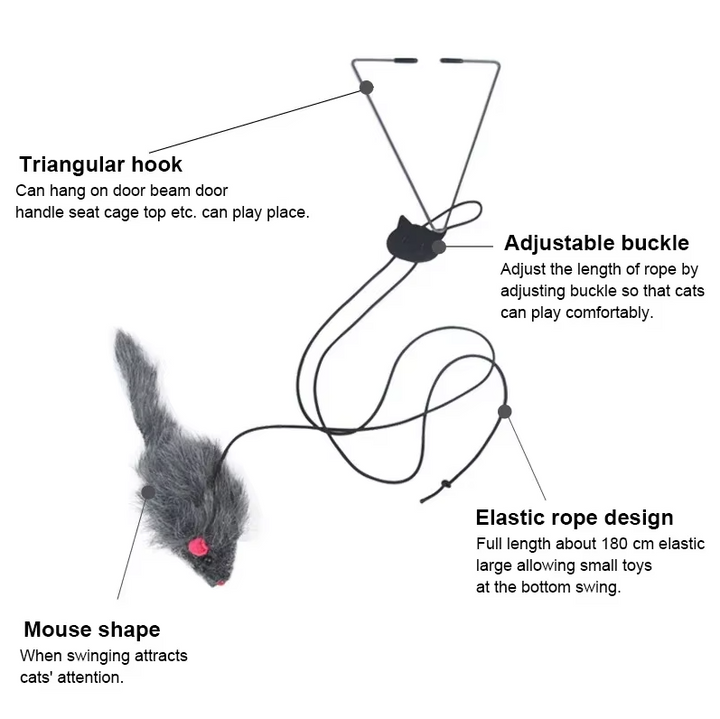 Keep your cat active with this interactive jumping mouse door toy for feline exercise.