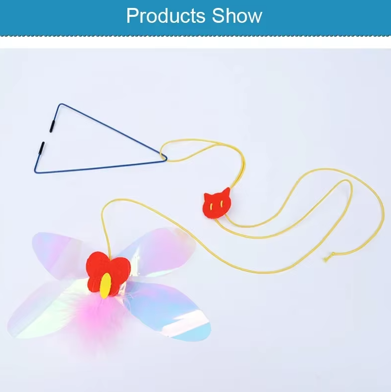 Door-hanging jumping mouse toy, offers interactive pet play and enhances cat's hunting skills.