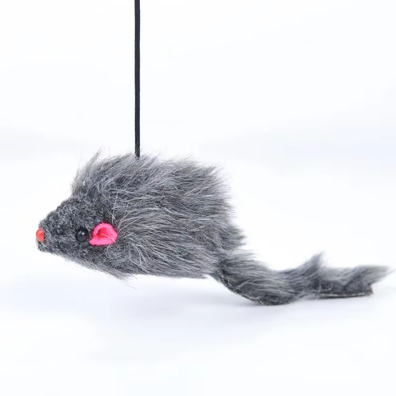 Fun feline door toy with a jumping mouse, encouraging natural hunting and active play.