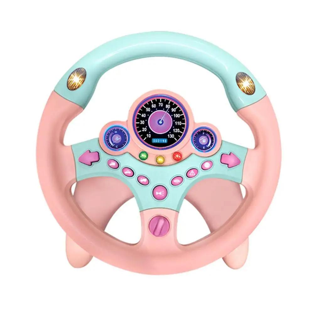 Children's driving simulator toy featuring fun sound effects and colorful lights, perfect for early learning.